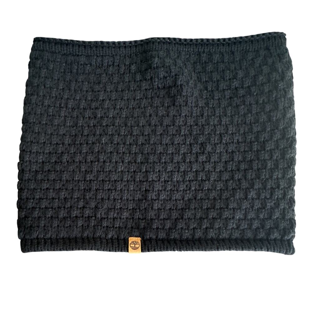 Timberland Gaiter Neck Warmer Knit Women OS Black Fleece Lined New